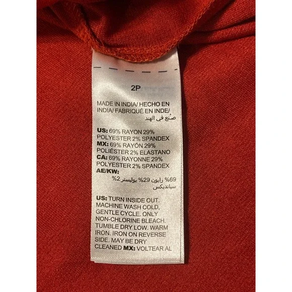 Chico's 2P (LP/12) Embroidered Burnt Orange Boho 3/4 Sleeve Shirt Sequins *Read - Picture 11 of 12